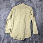 Vintage Military Shirt Mens S-m Beige Twill Long Sleeve Patches Usa Army