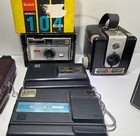 Vtg Kodak Camera Lot  5  Jiffy hawkeye instamatic  Disc 6000 3600 W case