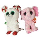 Lot Of 13 Plush Ty Beanie Boos Dragon Birds Seal Cow Elephant Mouse Kangaroo