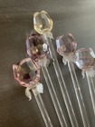 Lot Of 5 Vtg Glass Tulip Garden Plant Stakes 12    Colorful Flower Sun Catchers