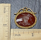 Vintage Intaglio Gold Filled Watch Fob With Warrior Profile N932