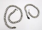 Vintage Sterling Silver Tennis Choker Necklace Bracelet Retro Crystal Rhinestone