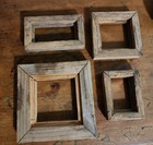 4 Pc Lot Vintage Rustic Barn Wood Miniature Frames Small Primitive Farmhouse Set