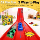 3-lane Flexible Race Track For Kids - 20ft Flex Race Car Ramp Track With Strong