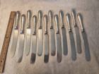 Van Dyke International Sterling Silver 12 Dinner Knives 9 7 8  Applied H Mono