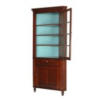 Antique Federal Cherry Two-piece Corner Cupboard With 12-panel Glass Door C1830