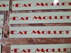 15 Nos Eat Mollet s Melons Painted Metal Strip Shelf Grocery Store Signs Sign
