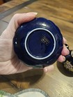 Kutani Cobalt Blue Mini Tea Set Gold Gilded Japanese Peacock Pheasant Flowers 