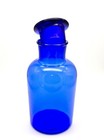 Vtg Cobalt Blue Apothecary Medicine Bottle Jar Ground Stopper Blown Glass 8   