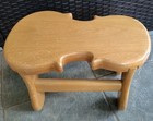 Vtg Solid Wood Footstool Guitar Violin Shape Signed Geoffrey R Johnson Handmade