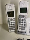 Panasonic Cordless Phone System 2 Handsets White Answering Machine Block Works