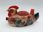 Vintage Chicken Hen Sewing Pin Cushion Tape Measure Thimble Holder Cute Farm