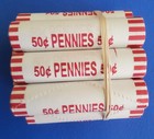 Lincoln Cents pennies 10 Full Rolls  Bank Sealed Unsearched  Treasure Find