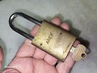 Vintage Arrow Amoco Oil Power Lockout Brass Padlock With Key