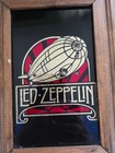 Vintage 70s Led Zeppelin Mirror Carnival Prize Foil Sparkly Wall Hanging 
