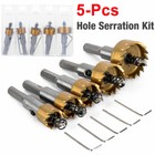 5pcs Hole Saw Tooth Kit Hss Steel Drill Bit Set Cutter Tool For Metal Wood Alloy