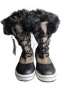 Cat   Jack Girls Kids Size 4 Nadia Black Fur Top Brown Winter Snow Boots       