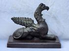 Antique 27 5 Lb 15  Cast Iron Bronze Architectural Griffin Building Topper Decor