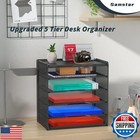 Samstar Letter Tray Paper Organizer  Mesh Desk File Organizer With 5 Tier She