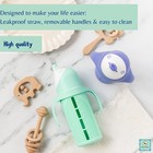 Set Of 2 - Glass Sippy Cup For Toddlers - The Luca   Mint Green   Indigo Purp   