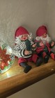Arne Hasle Nisse Norwegian Christmas Gnome Elves Dolls Pair 11  Bonus 3rd Elf