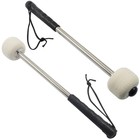 2 Pcs Silver Drum Mallets Drum Beaters Marching Band Musical Accessories