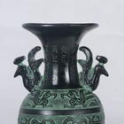 Exquisite Collectible  Oriental Chinese Bronze Handwork Carved Vase Statue Rt