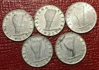 Very Nice Lot 5 Italy 5 Lire Coins-1951 1952 1953 1954 1955-agt601