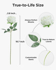 50 Pcs White Roses Artificial Flowers  Fake Velvet Silk Rose Bulk Faux Flower Fo
