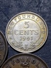 Newfoundland 3 Coin Lot 1941   1944 Cent   1941 C Silver 5 Cents 
