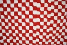 Well Quilted Vintage 1880 s Red   White Baskets Antique Quilt 