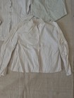 Lot Antique 1900s French Blouse Dress Vest White Cotton Resale Small Medium