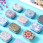 8pcs Mini Flower Tin Trinket Jewelry Organizer Storage Box Decorative Boxes Smal