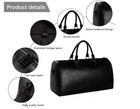 Sleek Faux Leather Black Weekender Travel Bag  waterproof  Carry On 