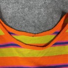 Vintage 70s Striped Tank Top Neon Orange Yellow Retro Knit Shirt Small 15x22
