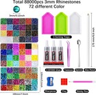88000pcs Bedazzling Kit With Rhinestones  72 Colors 3mm Bedazzler Kit Resin