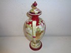 Vintage Nippon Porcelain Double Handled Floral Gold Vase Urn W  Lid Unmarked