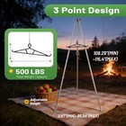 Silvery Steel Deer Game Hoist Tripod With 500lbs Capacity Gambrel Manual Winch