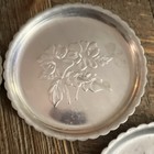 Vintage Coasters Pressed Aluminum Floral Coaster Set Of 5 Stackable Made In Usa