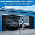Sliding Garage Door Screen 2 Car With Track Closure 16x7ft Garage Door Retrac   