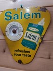 Vintage 1950 s Salem Cigarettes Metal Triangle Thermometer Sign