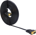 50ft Vga To Vga Cable     Flat 15-pin Monitor Cord  Male To Male  Black