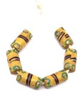 6 Rare Antique Old Venetian Wound Glass African Trade Beads -very Collectibles