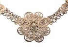 Large 21 Cm Antique Ottoman Jewelry 19th Century mercury Filigree Silver Ottoman