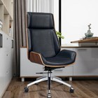 Palisander Black Genuine Leather Executive Office Chair Swivel Chair High Back