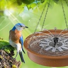 Hanging Bird Bath With Solar Fountain Pump  Basin For Bird Bath Feeder Garden