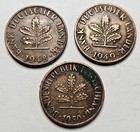 Lot Of  3  Germany 1 One Pfennig Coins - German - West Germany - World Coin