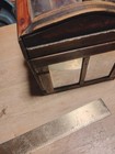 Vintage Wooden Jewelry Box Chest Footed Vanity Trinket Case Mirror Top