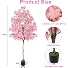 6ft Tall Cherry Blossom Artificial Tree  Fake Tree W plastic Nursery Pot  Pink