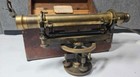 Antique Eugene Dietzgen Co Brass Surveying Transit W wooden Case   Leather Strap